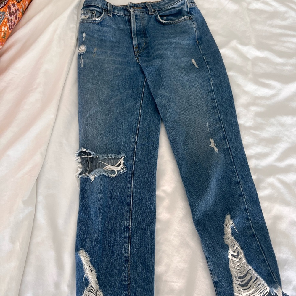 CARMAR Distressed straight Blue Jeans